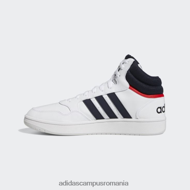 adidas campus romania pantofi vintage hoops 3.0 mid classic alb unisex alb/cerneală/roșu J266N212272