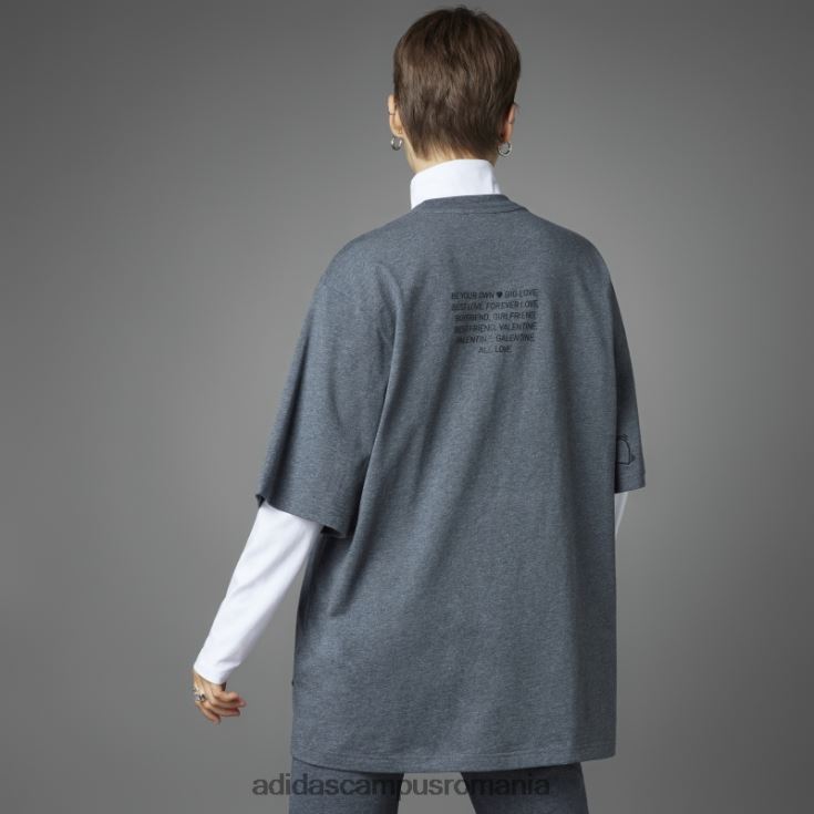 adidas campus romania tricou de ziua îndrăgostiților gri închis, negru unisex erica gri închis J266N2830