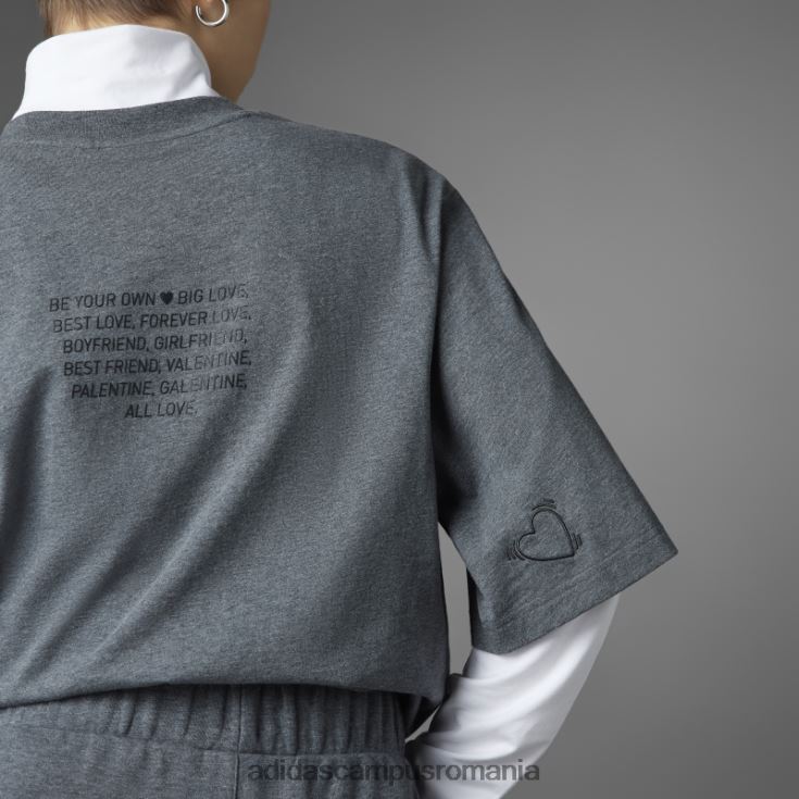 adidas campus romania tricou de ziua îndrăgostiților gri închis, negru unisex erica gri închis J266N2830