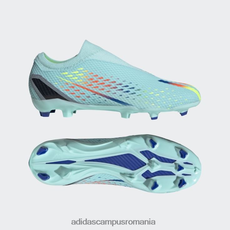 adidas campus romania aqua x speedportal.3 cizme fără șireturi pentru teren ferm unisex aqua/albastru/galben J266N28807