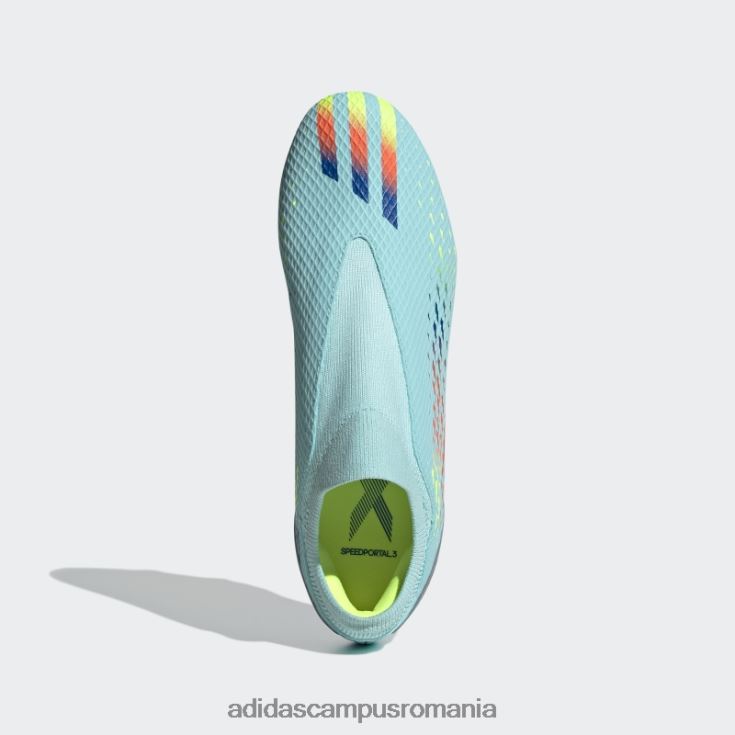 adidas campus romania aqua x speedportal.3 cizme fără șireturi pentru teren ferm unisex aqua/albastru/galben J266N28807