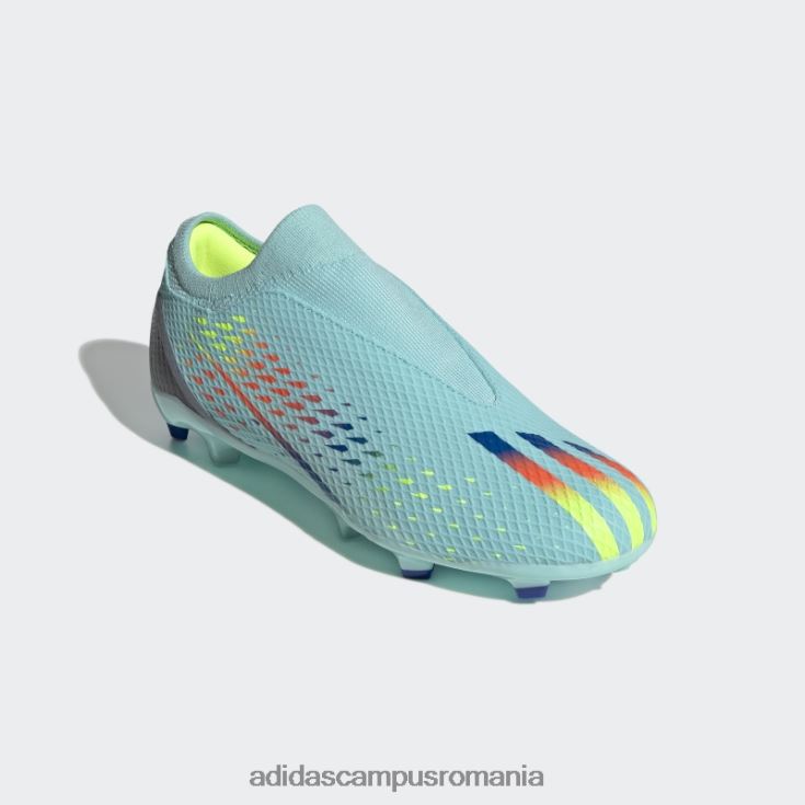 adidas campus romania aqua x speedportal.3 cizme fără șireturi pentru teren ferm unisex aqua/albastru/galben J266N28807
