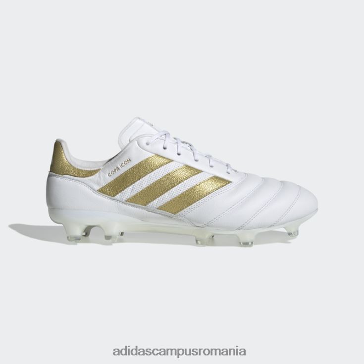 adidas campus romania copa icon ghete de fotbal pentru teren ferm alb unisex alb/auriu metalic J266N21351