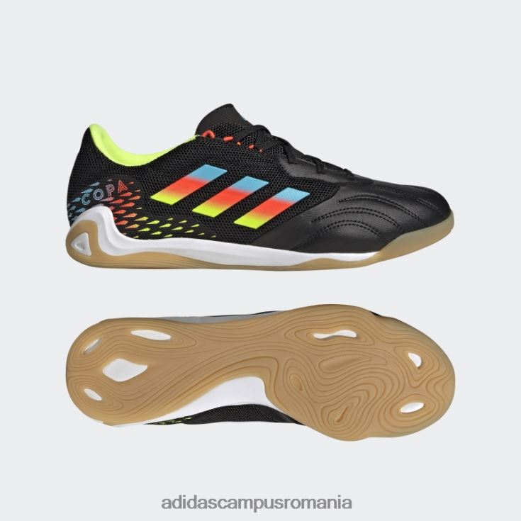 adidas campus romania negru copa sens.3 pantofi de interior unisex negru/cian/galben J266N24571