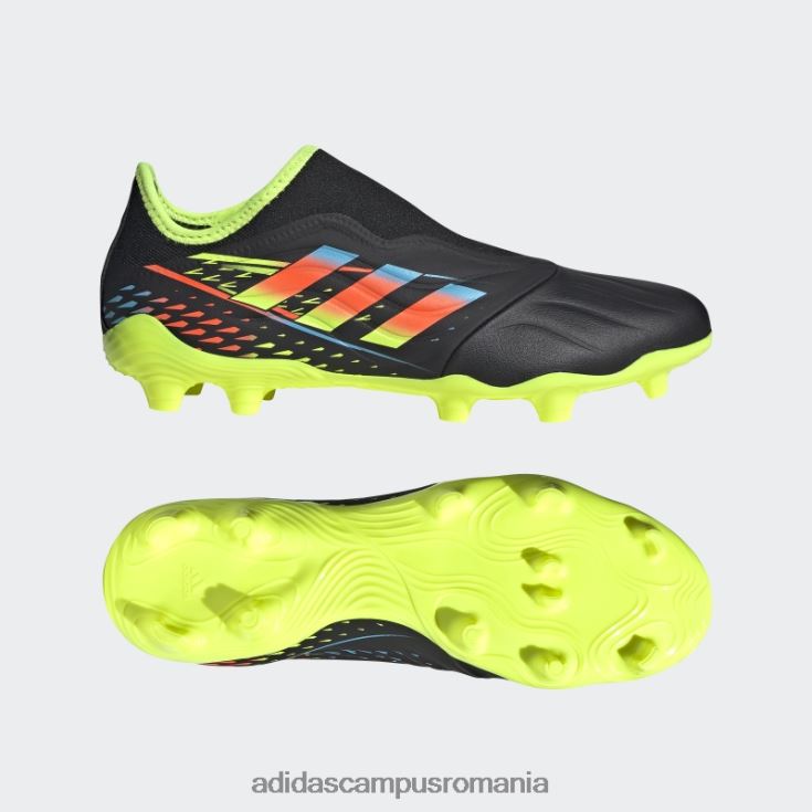 adidas campus romania negru copa sense.3 crampoane de teren ferm fără șireturi adidas unisex negru/cian/galben J266N24575