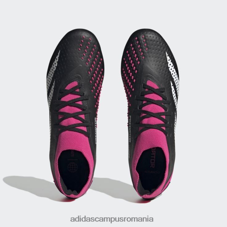 adidas campus romania precizia prădătorului.2 crampoane de pământ ferm negru unisex negru/alb/roz J266N24267