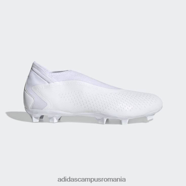 adidas campus romania precizie prădător.3 cizme fără șireturi pentru teren ferm alb unisex alb negru J266N212212