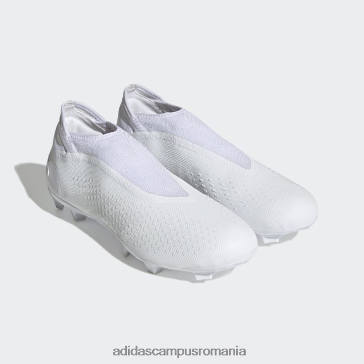 adidas campus romania precizie prădător.3 cizme fără șireturi pentru teren ferm alb unisex alb negru J266N212212