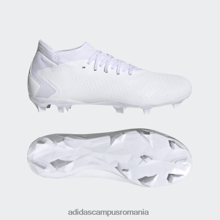 adidas campus romania precizie prădător alb.3 crampoane de teren ferm unisex alb negru J266N24588
