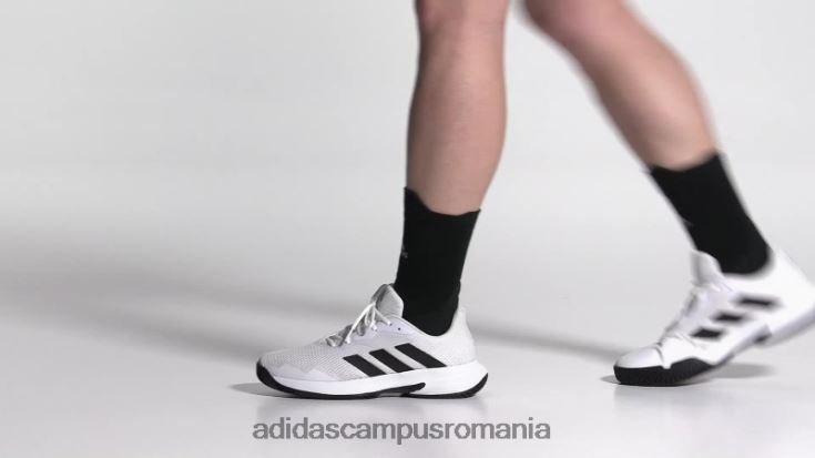 adidas campus romania Courtjam control pantofi de tenis negri unisex alb negru J266N212954