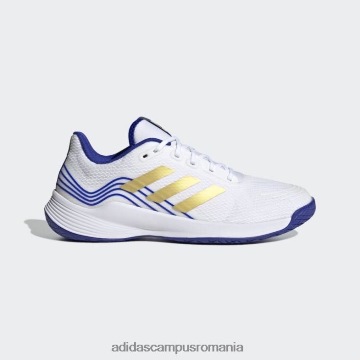 adidas campus romania pantofi de volei novaflight albi unisex alb/aur mat/albastru J266N213045