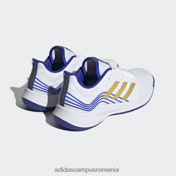 adidas campus romania pantofi de volei novaflight albi unisex alb/aur mat/albastru J266N213045
